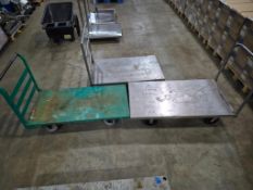 (3) INDUSTRIAL ROLLING STEEL PLATFORM CARTS