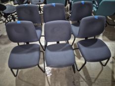(6) DARK GRAY FABRIC SLED-BASE OFFICE CHAIRS