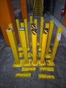 MULTI-PIECE, INDUSTRIAL SAFETY YELLOW BOLLARDS, SQUARE GUARD POSTS, AND MOUNTING BRACKETS