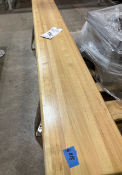 WOODEN BENCH ON STEEL LEGS