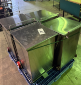 (4) 316 STAINLESS CONTAINERS ON WHEELS WITH FOOT PEDAL LID