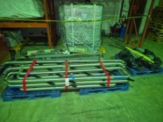 PALLETS OF STAINLESS STEEL PIPING, HARDWARE, AND FRAMING COMPONENTS