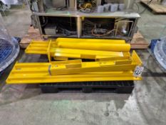 ASSORTED HEAVY-DUTY SAFETY YELLOW STEEL WAREHOUSE GUARDRAILS AND POSTS
