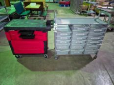 (2) ASSORTED MOBILE UTILITY ORGANIZER CARTS