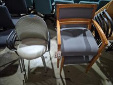 (5) ASSORTED STACKABLE OFFICE SIDE CHAIRS