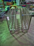 (2) STAINLESS STEEL ROLLING MULTI-PEG DRYING RACK CARTS