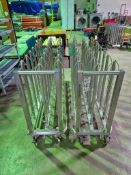 (2) STAINLESS STEEL ROLLING MULTI-PEG DRYING RACK CARTS