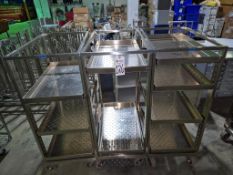 (3) STAINLESS STEEL ROLLING PERFORATED SHELF CARTS