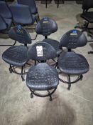 (5) INDUSTRIAL ADJUSTABLE LAB STOOLS WITH BACKRESTS