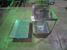 (1) ULINE ROLLING PLATFORM TRUCK AND (1) STAINLESS STEEL 2-TIER UTILITY CART