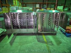 (2) STAINLESS STEEL ROLLING ENCLOSED TRAY DELIVERY CABINETS