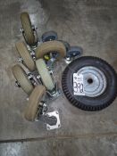 ASSORTED HEAVY-DUTY INDUSTRIAL CASTER WHEELS AND TIRES