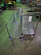 (2) CHROME WIRE ROLLING UTILITY CARTS