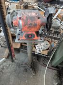 HEAVY-DUTY INDUSTRIAL PEDESTAL BENCH GRINDER WITH STAND