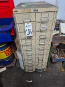 STEEL MULTI-DRAWER STORAGE CABINET - 28.5" X 19.5" X 53"