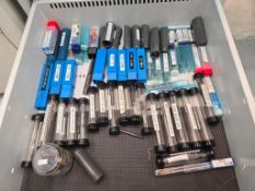 CONTENTS OF (1) TOOL BOX DRAWER - CARBIDE END MILLS, THREAD MILLS & CENTER DRILLS