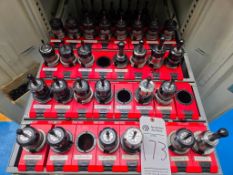 CONTENTS OF (1) TOOL BOX DRAWER - CAT40 PRECISION ER COLLET TOOLHOLDERS & TOOLING