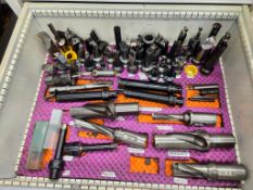 CONTENTS OF (1) TOOL BOX DRAWER - BORING BARS, INDEXABLE DRILLS & SL CUTTING HEADS
