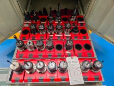 CONTENTS OF (1) TOOL BOX DRAWER - CAT40 PRECISION ER COLLET TOOLHOLDERS & TOOLING