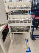 VERTICAL STEEL STORAGE RACK WITH ASSORTED MACHINED STEEL RINGS