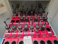 CONTENTS OF (1) TOOL BOX DRAWER - CAT40 PRECISION ER COLLET TOOLHOLDERS & TOOLING