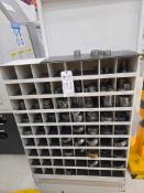 METAL STORAGE BIN CABINET WITH MACHINED STEEL RINGS