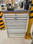 SARRALLE 6-DRAWER TOOL CABINET WITH ALL CONTENTS - TOOLING & CAT40 TOOL HOLDERS, INDEXABLE DRILLS