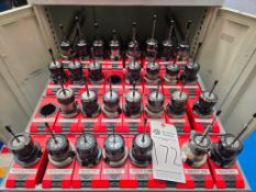 CONTENTS OF (1) TOOL BOX DRAWER - CAT40 TOOL HOLDERS ER COLLET STYLE & CARBIDE TOOLING