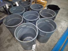 ASSORTED RUBBERMAID BRUTE POLY TRASH CANS