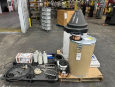 ASSORTED WELDING WIRE, ALUMINUM MIG WIRE DRUMS, REGULATORS & WELDING ACCESSORIES