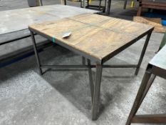 STEEL FRAME WORK TABLE WITH WOOD TOP