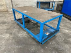 HEAVY DUTY MOBILE STEEL CART TABLE