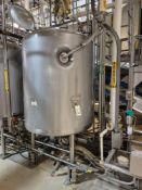 STAINLESS STEEL 316L JACKETED MIXING TANK, APPROX. 650 GALLON, 2015- 20 HP