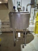 CHERRY-BURRELL APPROX. 100-GALLON STAINLESS STEEL MIXING TANK WITH 2 HP LIGHTNIN XJ-30 AGITATOR