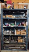 BLUE METAL BARSTOCK SHELF WITH ASSORTED BARSTOCK
