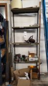 METAL STORAGE RACK WITH CONTENTS