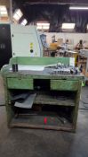 GREEN WOODEN STORAGE CABINET WITH QUICK CHANGE TOOL POST