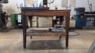 WOODEN WORKSHOP TABLE WITH SURFACE PLATE
