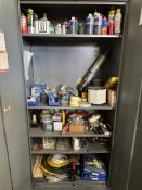 DAYTON METAL STORAGE CABINET WITH TOOLING, ELECTRICAL SUPPLIES, HARDWARE & SHOP ACCESSORIES