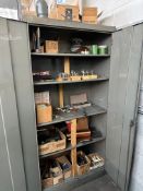 DOUBLE-DOOR STEEL TOOL CABINET WITH MACHINING TOOLING, SHIM STOCK, & SHOP SUPPLIES