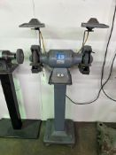 BALDOR 3/4 HP 8" BENCH GRINDER ON PEDESTAL STAND