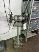 CHICAGO POWER TOOL CO. 1/2 HP 6" BENCH GRINDER ON PEDESTAL STAND, MODEL 9650