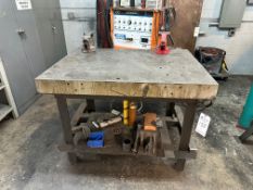 HEAVY-DUTY STEEL WELDING TABLE WITH CONTENTS