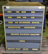 7 drawer metal tool cabinet - W 750 x D 770 x H 1000mm