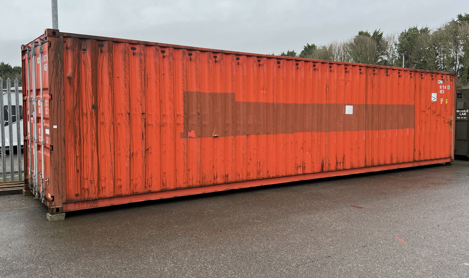 40ft open top storage and transport container - L 40ft x W 8ft x H 9.5ft