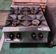 Lincat OG8003/N 4 burner stainless steel gas boiling top - W 400 x D 810 x H 400mm - 59kg