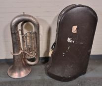 Boosey & Hawkes Imperial bombardon in felt lined hard storage case - Serial no. 661753