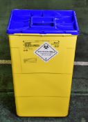 10x 60 litre clinical waste yellow bins with blue lid - W 390 x D 290 x H 620mm