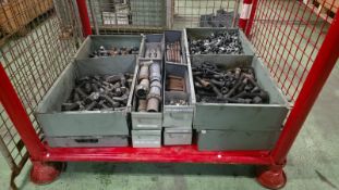 Workshop hardware and consumables - bolts, nuts, washers, studs, pipe and clamps - mixed sizes