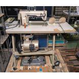Singer 591 D300a electric industrial sewing machine with table - damaged lamp